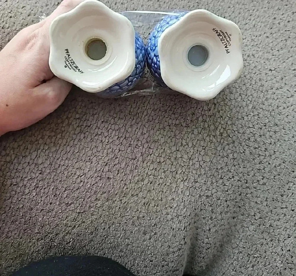 Pfaltzgraff Summer Floral Blue Ceramic Vases - Picture 2 of 3